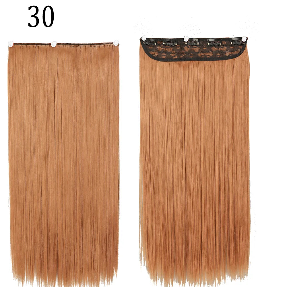 Long Straight Hairstyle 5 Clip Natural Hair Extension