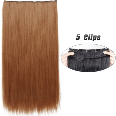 Long Wavy 5 Clip In Hair Extensions - Black Blonde Mix