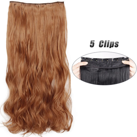 Synthetic 5 Clip In Hair Extensions 80CM - Long Straight Hairpiece