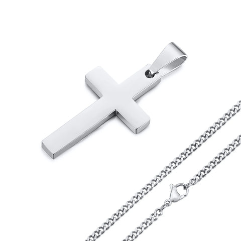 Waterproof Cross Necklaces for Men - Anti-Allergy Stainless Steel Jewelry Gifts