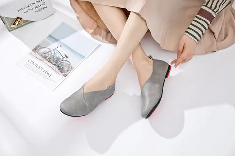AIYUQI Women's Genuine Leather Flat Shoes