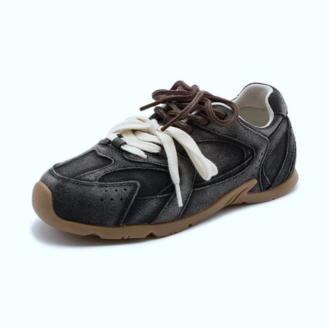 AIYUQI Dames Sneakers - Echte Leren Retro Trainingsschoenen