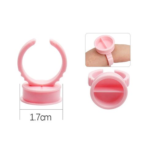 AILEISHI 100Pcs Disposable Eyelash Glue Fan Cup Rings