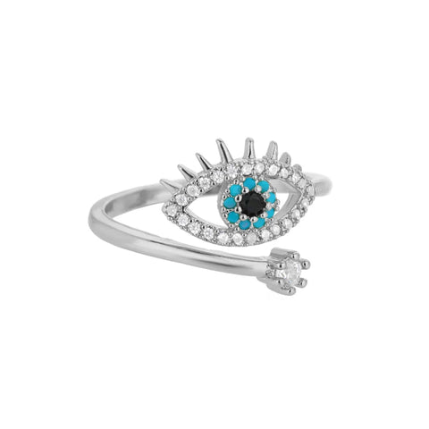 Classic Twist Chain Open Rings for Women - Zircon Stainless Steel Geometric Couple Ring