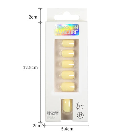 Short Full Press on Nails Set - 24 Pcs