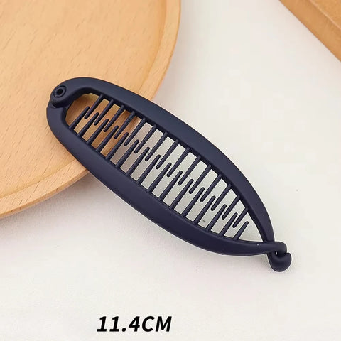 Matte Frosted Ponytail Banana Hair Clip - Stylish Hairpin for Women