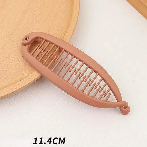 Matte Frosted Ponytail Banana Hair Clip - Stylish Hairpin for Women