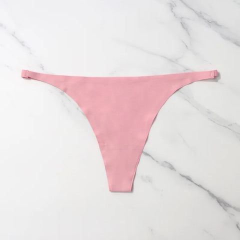 Ice Silk Seamless Panties for Women - Soft Thin Band Thongs & Bikini Underwear