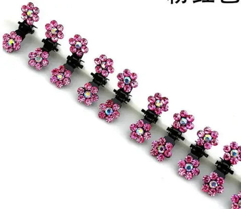 6 stuks mini-haarspeldjes met strass - antislip bloemenhaaraccessoires voor vrouwen en meisjes