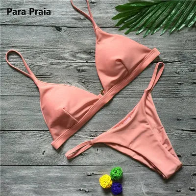 9 kleuren effen bikiniset - Sexy push-up badkleding voor dames