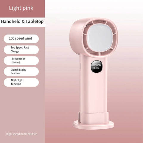 Portable Mini Electric Hand Fan - USB Rechargeable with LED Display