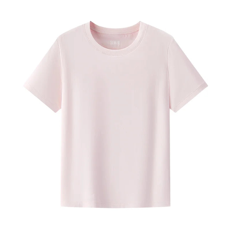 Semir Dames Basic Effen Kleur Slim-Fit T-shirt 
