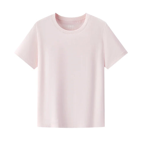 Semir Dames Basic Effen Kleur Slim-Fit T-shirt 