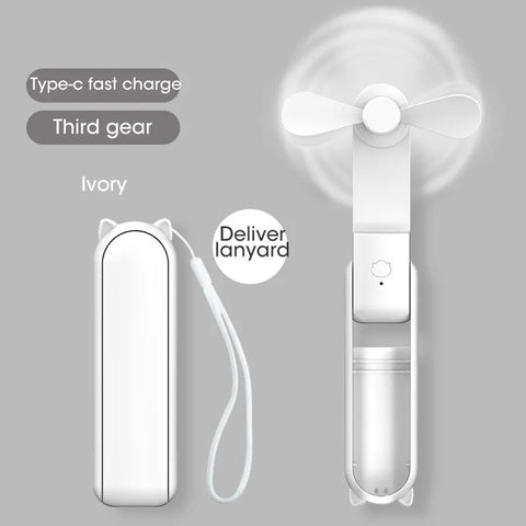 2000mAh Mini Portable Fan - USB Rechargeable, Collapsible Handheld & Desktop Fan for Office and Home