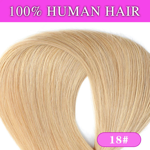 V-Shape Clip In Hair Extensions - 100% Human Hair, 5 Clips, 14-26 Inch