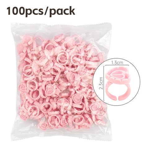 AILEISHI 100Pcs Disposable Eyelash Glue Fan Cup Rings