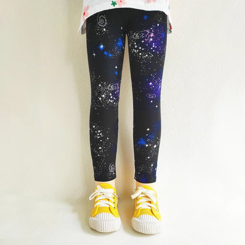 Girls' Floral Print Leggings for Spring & Autumn