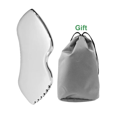 Stainless Steel Gua Sha Board for Face and Body Massage - Facial Scraping Plate and Spa Scraper