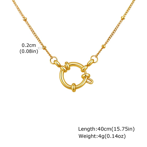 Elegant Paperclip Chain Choker Necklace for Women - Waterproof 18k Gold Plated Stainless Steel Pendant Jewelry