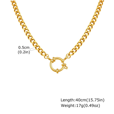 Elegant Paperclip Chain Choker Necklace for Women - Waterproof 18k Gold Plated Stainless Steel Pendant Jewelry