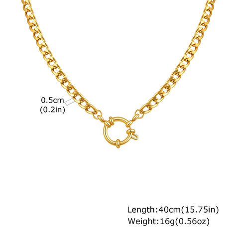 Elegant Paperclip Chain Choker Necklace for Women - Waterproof 18k Gold Plated Stainless Steel Pendant Jewelry