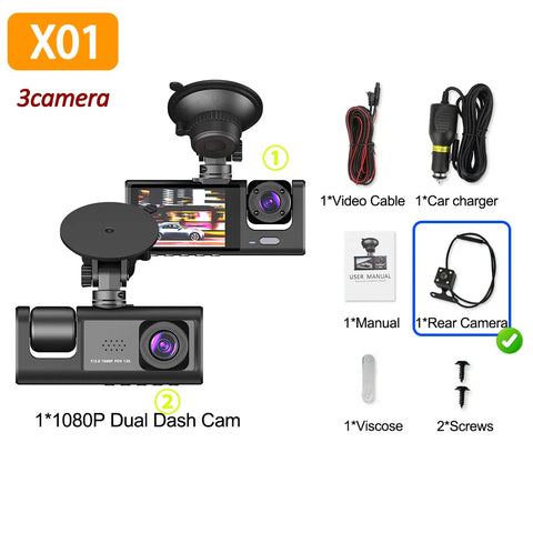 1080P Auto DVR 2/3 Camera Dash Cam voor verbeterde voertuigveiligheid