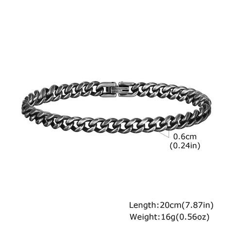 Vintage Byzantine Chain Bracelet for Men and Boys - Stainless Steel Retro Wristband