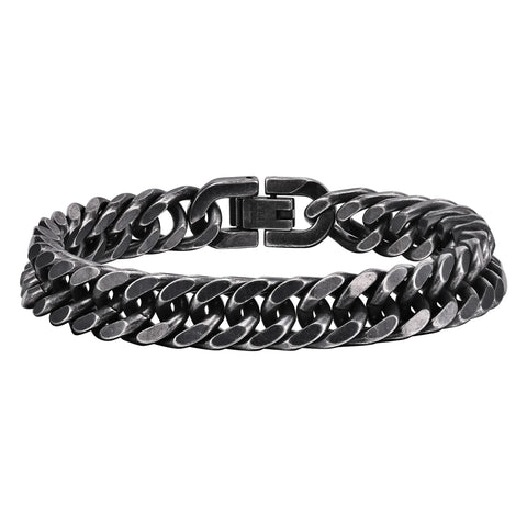 Stylish Double Curb Chain Bracelets for Men and Boys - Stainless Steel Miami Link Wristband