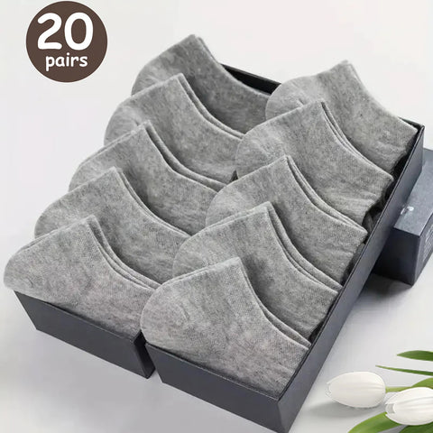 Breathable Deodorant Men's Low Cut Ankle Socks - 10/20/30/40/50 Pairs