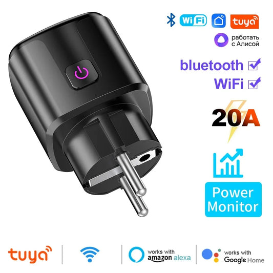 Tuya Smart EU Plug WiFi+Bluetooth 20A Socket