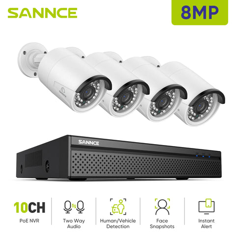 SANNCE 8MP Wired NVR POE Security Camera System