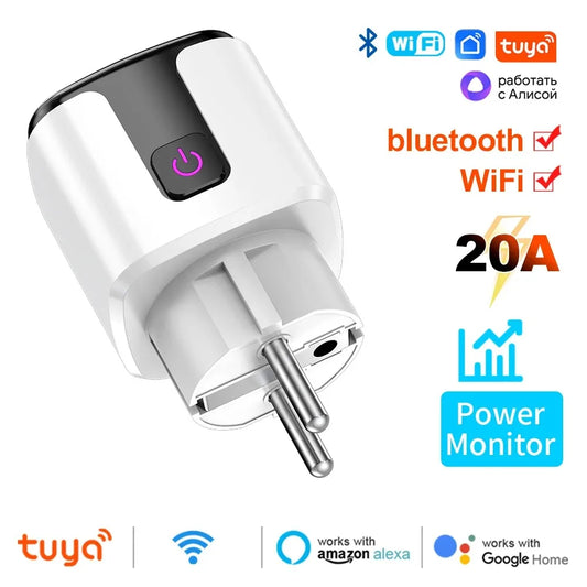 Tuya Smart EU Plug WiFi+Bluetooth 20A Socket
