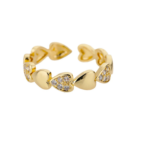 Zircon Heart Rings for Women - Double Stackable Bridal Sets & Engagement Jewelry