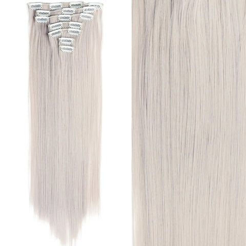 22-Inch Long Straight Wavy Hair Extensions Set