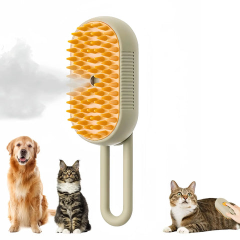 3-in-1 Electric Pet Brush - Cat & Dog Grooming with Spray & Massage