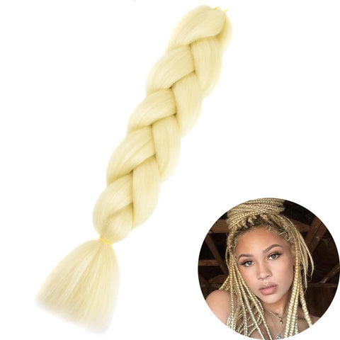 24" Synthetic Yaki Braids Hair - Ombre Kanekalon Jumbo Braid Hair Extensions for Women