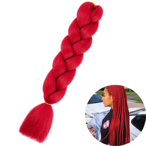 24" Synthetic Yaki Braids Hair - Ombre Kanekalon Jumbo Braid Hair Extensions for Women