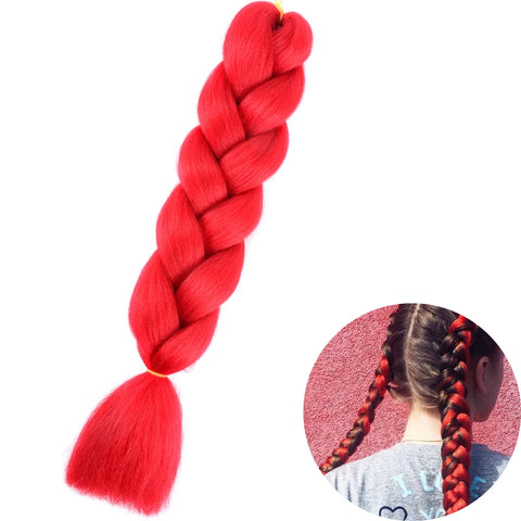 24" Synthetic Yaki Braids Hair - Ombre Kanekalon Jumbo Braid Hair Extensions for Women