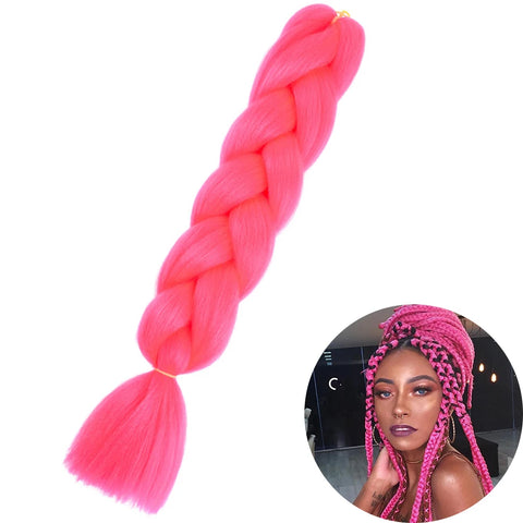 24" Synthetic Yaki Braids Hair - Ombre Kanekalon Jumbo Braid Hair Extensions for Women