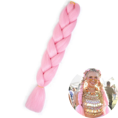24" Synthetic Yaki Braids Hair - Ombre Kanekalon Jumbo Braid Hair Extensions for Women