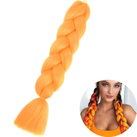 24" Synthetic Yaki Braids Hair - Ombre Kanekalon Jumbo Braid Hair Extensions for Women