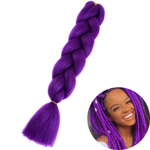 24" Synthetic Yaki Braids Hair - Ombre Kanekalon Jumbo Braid Hair Extensions for Women