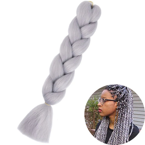 24" Synthetic Yaki Braids Hair - Ombre Kanekalon Jumbo Braid Hair Extensions for Women