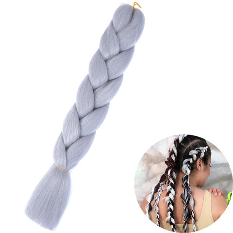 24" Synthetic Yaki Braids Hair - Ombre Kanekalon Jumbo Braid Hair Extensions for Women