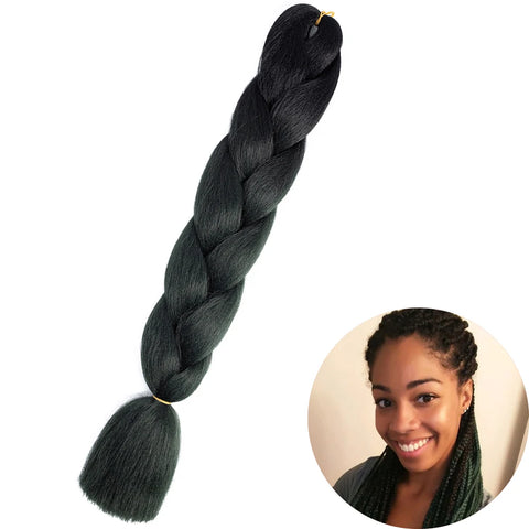 24" Synthetic Yaki Braids Hair - Ombre Kanekalon Jumbo Braid Hair Extensions for Women