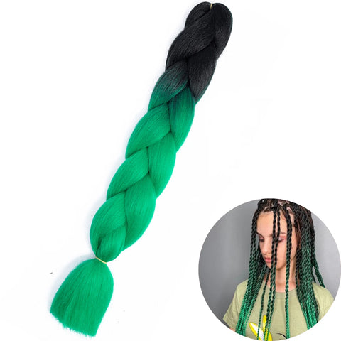 24" Synthetic Yaki Braids Hair - Ombre Kanekalon Jumbo Braid Hair Extensions for Women