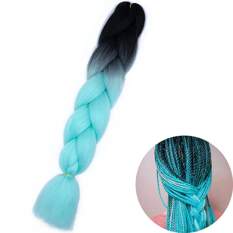 24" Synthetic Yaki Braids Hair - Ombre Kanekalon Jumbo Braid Hair Extensions for Women