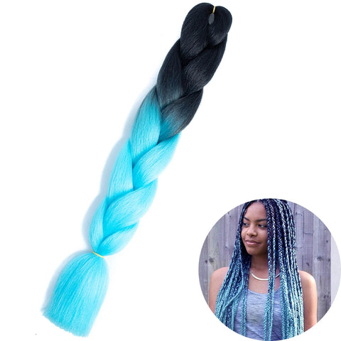 24" Synthetic Yaki Braids Hair - Ombre Kanekalon Jumbo Braid Hair Extensions for Women