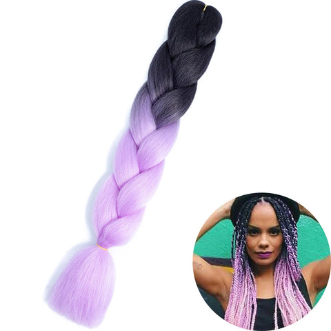24" Synthetic Yaki Braids Hair - Ombre Kanekalon Jumbo Braid Hair Extensions for Women