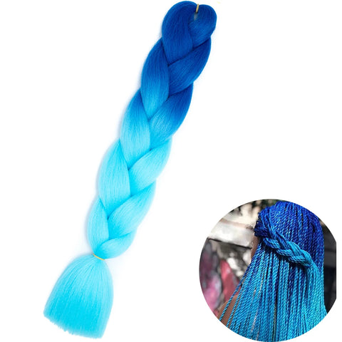 24" Synthetic Yaki Braids Hair - Ombre Kanekalon Jumbo Braid Hair Extensions for Women